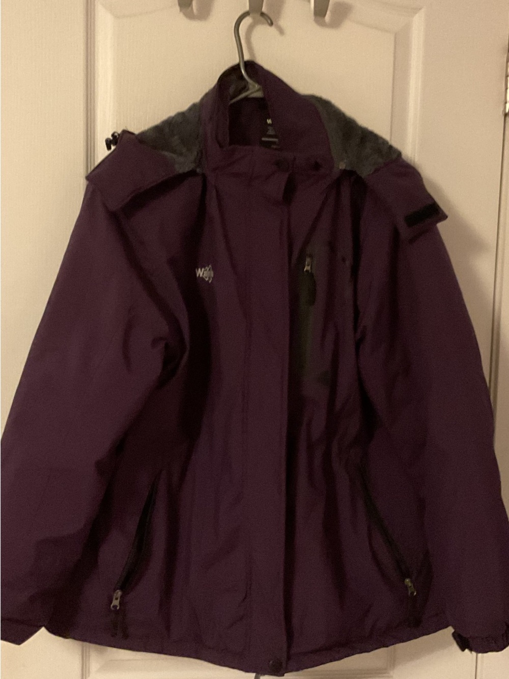 Women's Purple Insulated Ski Jacket with Hood